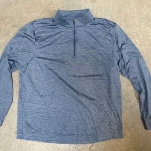 Greg Norman Heathered Light Blue Q-Zip Pullover